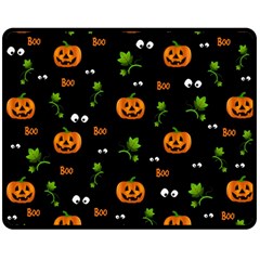 Pumpkins - Halloween Pattern Double Sided Fleece Blanket (medium)  by Valentinaart