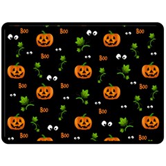 Pumpkins - Halloween Pattern Double Sided Fleece Blanket (large) 