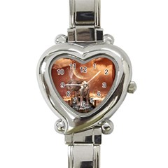 Cute Baby Elephant On A Jetty Heart Italian Charm Watch by FantasyWorld7