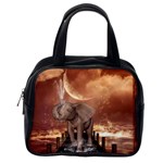 Cute Baby Elephant On A Jetty Classic Handbags (One Side)