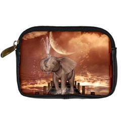 Cute Baby Elephant On A Jetty Digital Camera Cases by FantasyWorld7