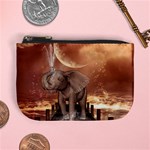 Cute Baby Elephant On A Jetty Mini Coin Purses