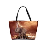 Cute Baby Elephant On A Jetty Shoulder Handbags