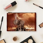 Cute Baby Elephant On A Jetty Cosmetic Bag (Medium) 