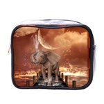 Cute Baby Elephant On A Jetty Mini Toiletries Bags