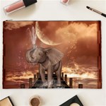 Cute Baby Elephant On A Jetty Cosmetic Bag (XXL) 