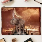 Cute Baby Elephant On A Jetty Cosmetic Bag (XXXL) 