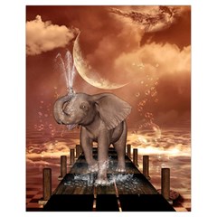 Cute Baby Elephant On A Jetty Drawstring Bag (small)