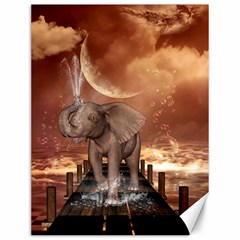 Cute Baby Elephant On A Jetty Canvas 12  X 16   by FantasyWorld7