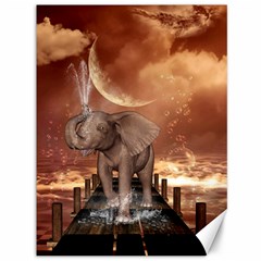 Cute Baby Elephant On A Jetty Canvas 36  X 48   by FantasyWorld7