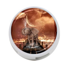 Cute Baby Elephant On A Jetty 4-port Usb Hub (one Side) by FantasyWorld7