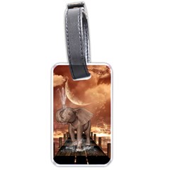 Cute Baby Elephant On A Jetty Luggage Tags (one Side)  by FantasyWorld7