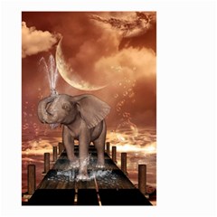 Cute Baby Elephant On A Jetty Small Garden Flag (two Sides) by FantasyWorld7