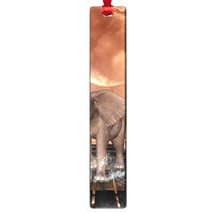 Cute Baby Elephant On A Jetty Large Book Marks by FantasyWorld7