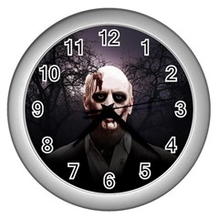 Zombie Wall Clocks (silver)  by Valentinaart