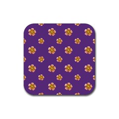 Ditsy Floral Pattern Design Rubber Coaster (square)  by dflcprints