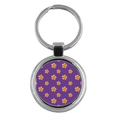 Ditsy Floral Pattern Design Key Chains (round)  by dflcprints