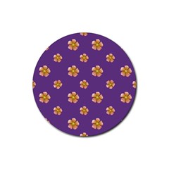 Ditsy Floral Pattern Design Rubber Round Coaster (4 Pack)  by dflcprints