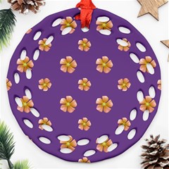 Ditsy Floral Pattern Design Ornament (round Filigree) by dflcprints