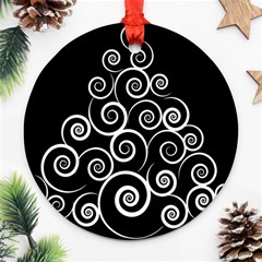 Abstract Spiral Christmas Tree Ornament (round) by Mariart