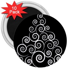 Abstract Spiral Christmas Tree 3  Magnets (10 Pack)  by Mariart