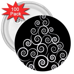 Abstract Spiral Christmas Tree 3  Buttons (100 Pack)  by Mariart