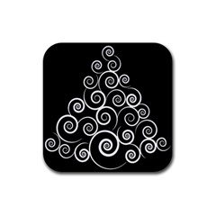 Abstract Spiral Christmas Tree Rubber Coaster (square)  by Mariart