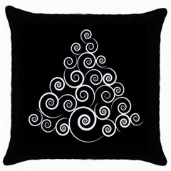 Abstract Spiral Christmas Tree Throw Pillow Case (black) by Mariart