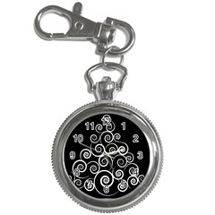 Abstract Spiral Christmas Tree Key Chain Watches by Mariart