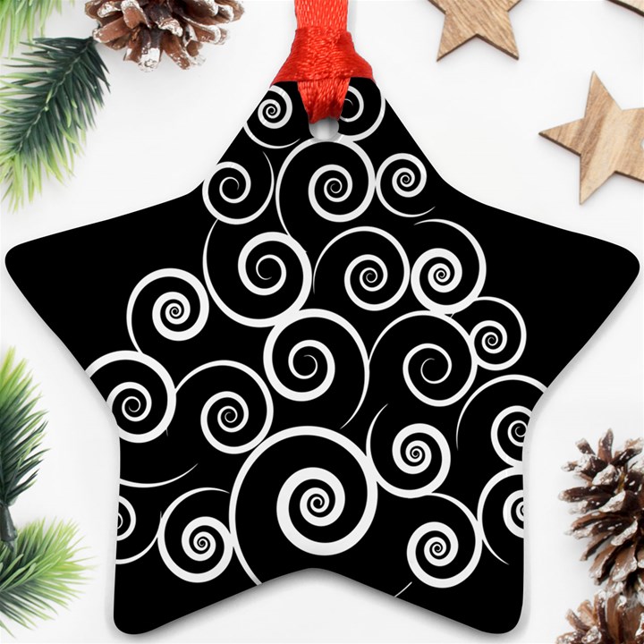 Abstract Spiral Christmas Tree Star Ornament (Two Sides)