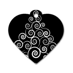 Abstract Spiral Christmas Tree Dog Tag Heart (two Sides) by Mariart