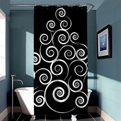 Abstract Spiral Christmas Tree Shower Curtain 36  X 72  (stall)  by Mariart