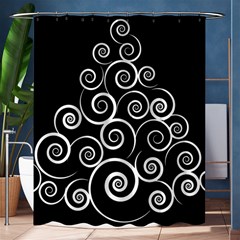 Abstract Spiral Christmas Tree Shower Curtain 60  X 72  (medium)  by Mariart