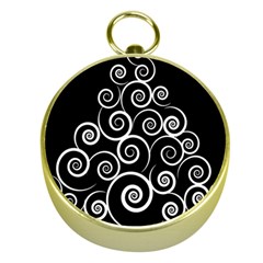 Abstract Spiral Christmas Tree Gold Compasses by Mariart