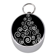 Abstract Spiral Christmas Tree Mini Silver Compasses by Mariart