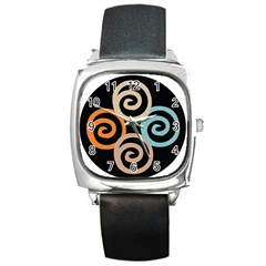 Abroad Spines Circle Square Metal Watch by Mariart