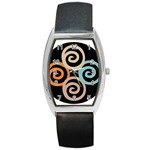 Abroad Spines Circle Barrel Style Metal Watch Front