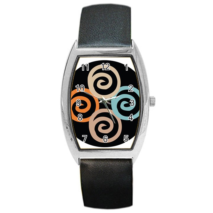 Abroad Spines Circle Barrel Style Metal Watch