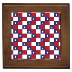 American Flag Star White Red Blue Framed Tiles