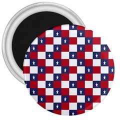 American Flag Star White Red Blue 3  Magnets by Mariart