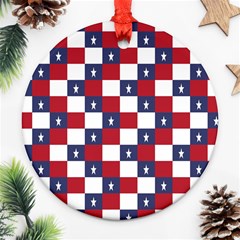 American Flag Star White Red Blue Ornament (round) by Mariart