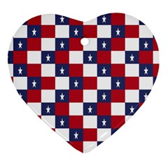 American Flag Star White Red Blue Ornament (heart) by Mariart