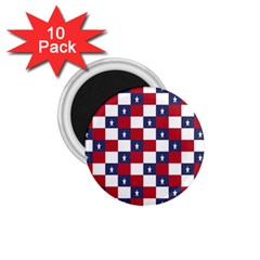 American Flag Star White Red Blue 1 75  Magnets (10 Pack) 