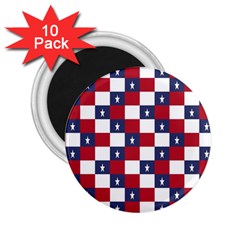 American Flag Star White Red Blue 2 25  Magnets (10 Pack) 