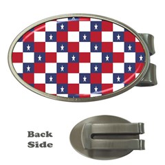 American Flag Star White Red Blue Money Clips (oval)  by Mariart