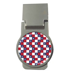 American Flag Star White Red Blue Money Clips (round) 