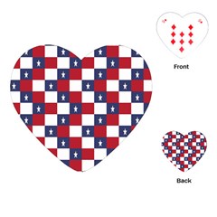 American Flag Star White Red Blue Playing Cards (heart)  by Mariart