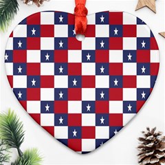 American Flag Star White Red Blue Heart Ornament (two Sides) by Mariart