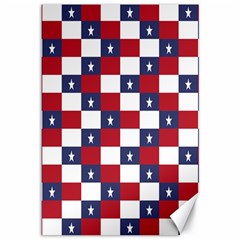 American Flag Star White Red Blue Canvas 12  X 18   by Mariart