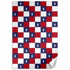 American Flag Star White Red Blue Canvas 24  X 36  by Mariart